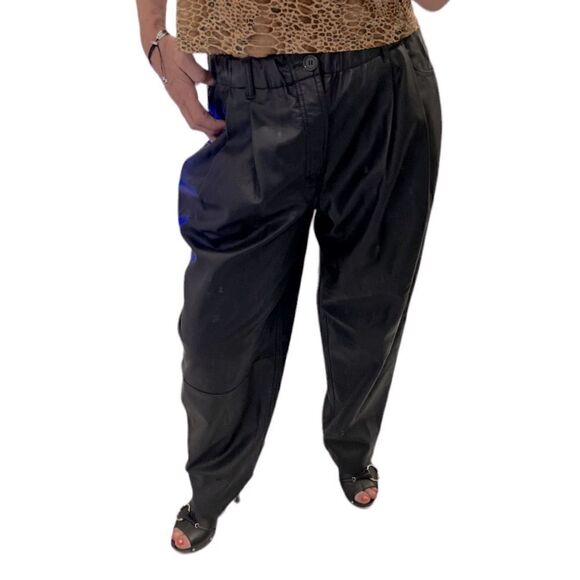 NEW Free People Faux Leather Black Buttons Fly Wide Leg Pants.Size S - Picture 4 of 16